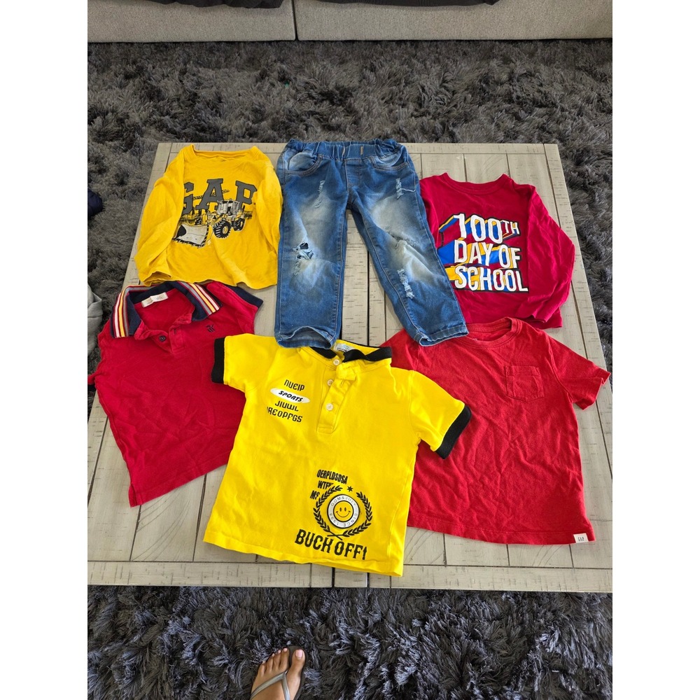 3t Boys bundle Lot 6pc Gap Graphic Tees Polo Shirts Distressed Denim Jeans
